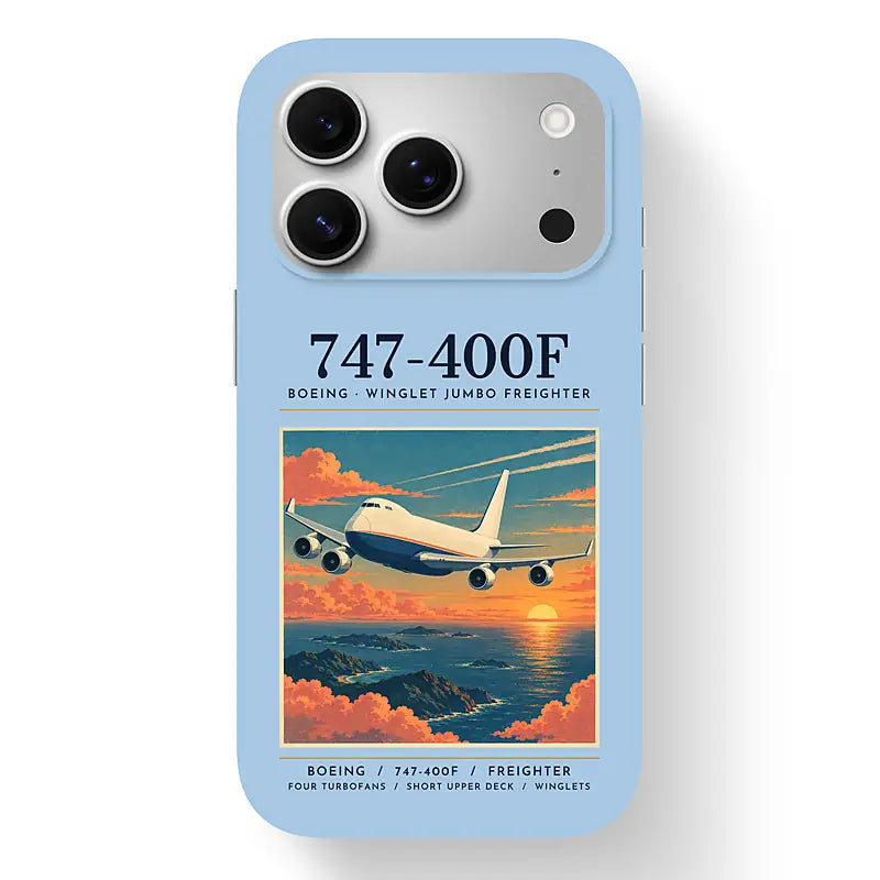 Boeing 747-400F - Poster - MagSafe iPhone 17 Pro - Light Blue