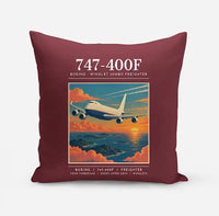 Thumbnail for Boeing 747-400F - Poster - Pillow - Dark Red