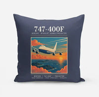 Thumbnail for Boeing 747-400F - Poster - Pillow - Navy Blue