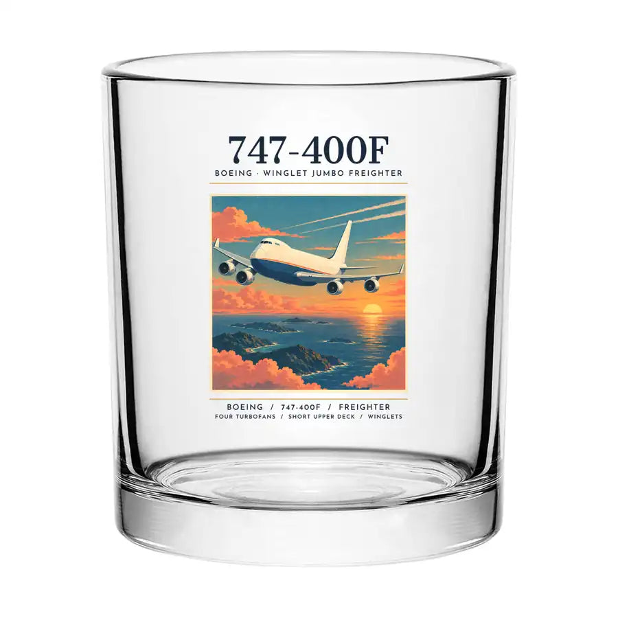 Boeing 747-400F - Poster - Special Whiskey Glass