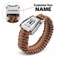Thumbnail for Boeing 747-400F - Seat Belt Bracelet - Tag + Name - Brown