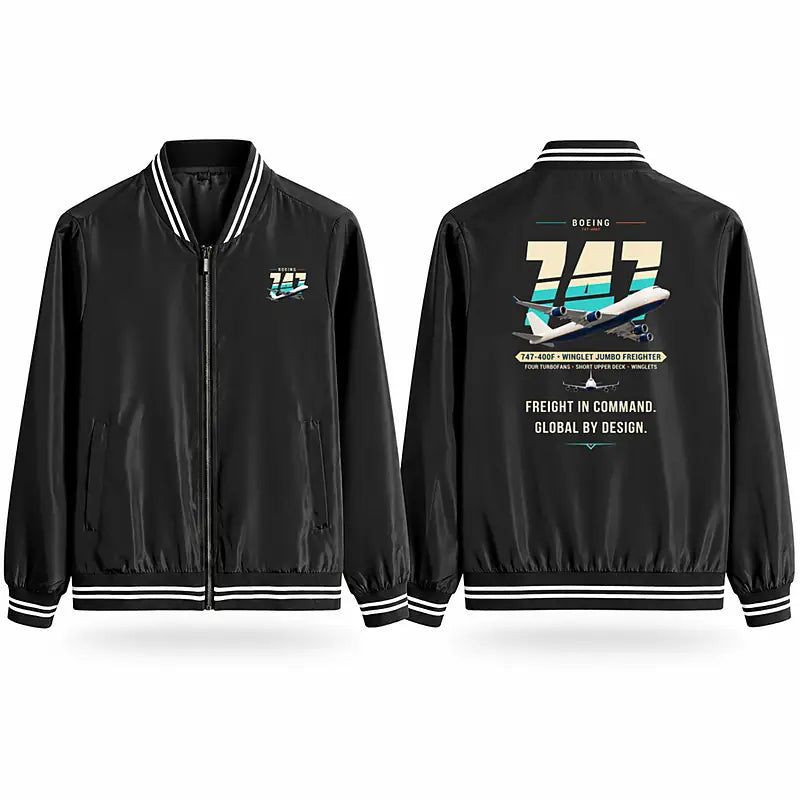Boeing 747-400F Stylish Jackets - Baseball Collar - Original - Black