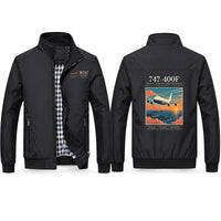 Thumbnail for Boeing 747-400F Stylish Jackets - Stand Collar - Poster - Black
