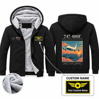 Thumbnail for Boeing 747-400F Zipped Sweatshirts - Poster + Name - Black