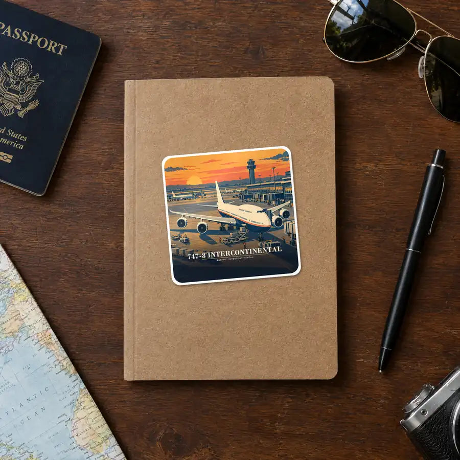 Boeing 747-8 Intercontinental - 3D - Square Sticker - Notebook