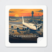 Thumbnail for Boeing 747-8 Intercontinental - 3D - Square Sticker - Peel
