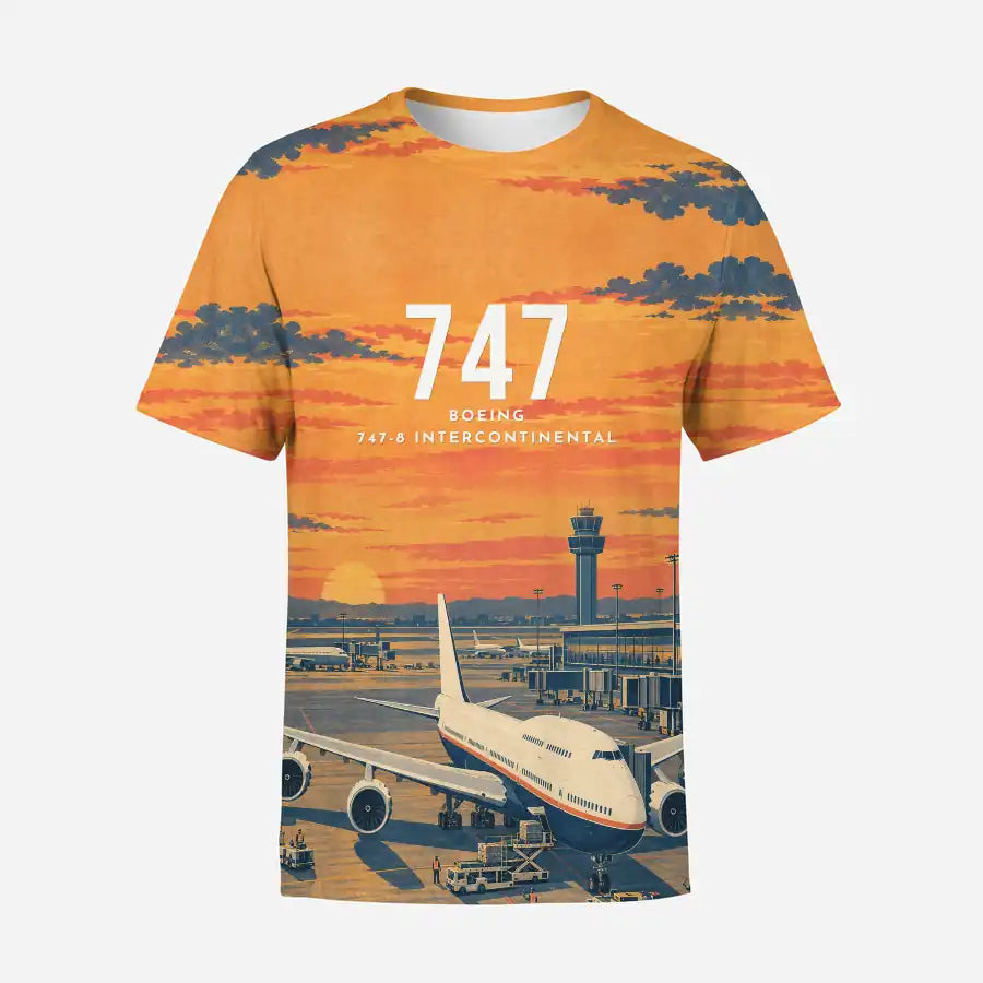 Boeing 747-8 Intercontinental 3D All-Over Print Clothing - T-Shirt - 3D