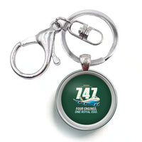 Thumbnail for Boeing 747-8 Intercontinental - Cartoon - Circle Key Chain - Dark Green