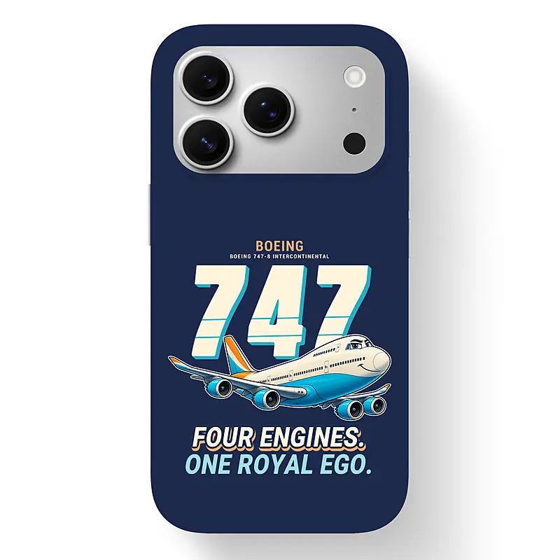 Boeing 747-8 Intercontinental - Cartoon - MagSafe iPhone 17 Pro - Navy Blue