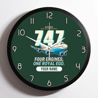 Thumbnail for Boeing 747-8 Intercontinental - Cartoon + Name - Framed - Dark Green