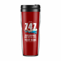 Thumbnail for Boeing 747-8 Intercontinental - Cartoon + Name - Plastic (No Holder) - Red