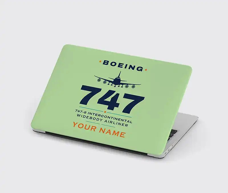 Boeing 747-8 Intercontinental - Heritage + Name - MacBook Case - Light Green