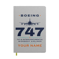 Thumbnail for Boeing 747-8 Intercontinental - Heritage + Name - Notebook - Light Gray