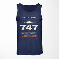 Thumbnail for Boeing 747-8 Intercontinental - Heritage + Name - Tank Top - Dark Blue