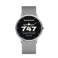 Thumbnail for Boeing 747-8 Intercontinental - Heritage - Slim Mesh - Silver and Silver Stainless Steel Strap