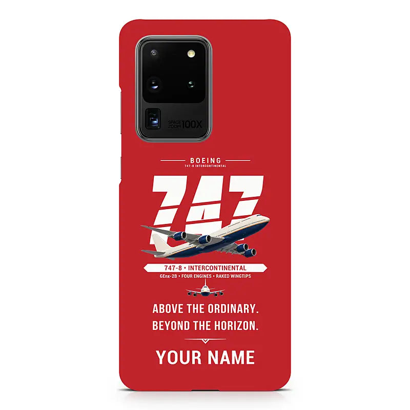 Boeing 747-8 Intercontinental - Original + Name - Samsung Case - Red