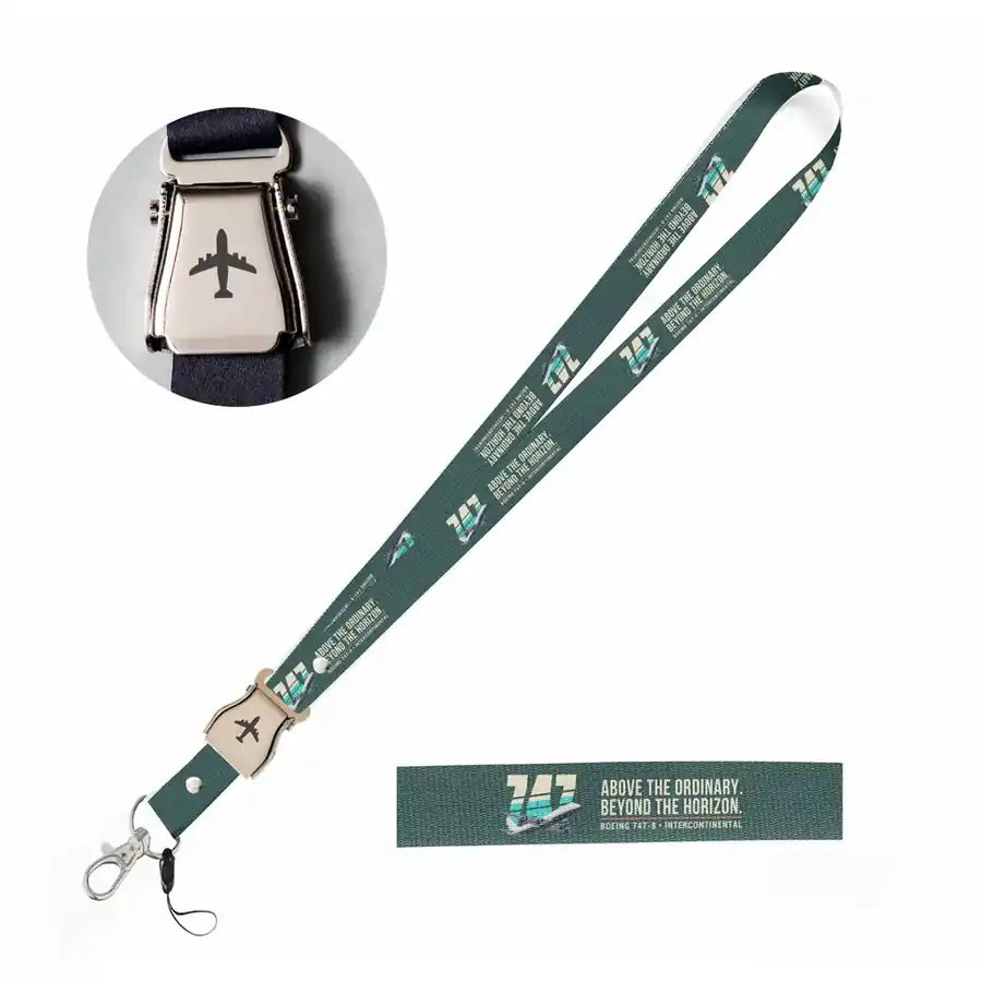 Boeing 747-8 Intercontinental Lanyard & ID Holders seat belt lanyard - Original - Dark Green