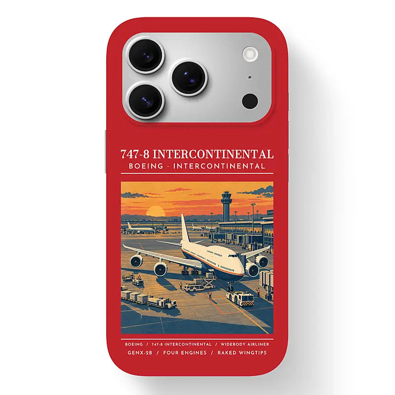 Boeing 747-8 Intercontinental - Poster - MagSafe iPhone 17 Pro - Red
