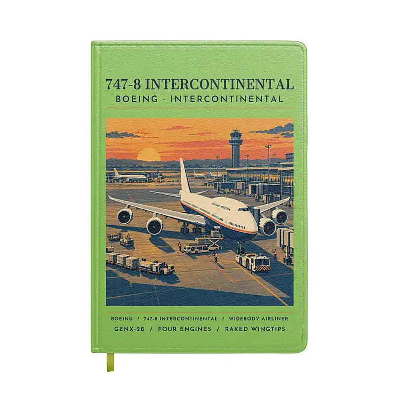 Boeing 747-8 Intercontinental - Poster - Notebook - Light Green