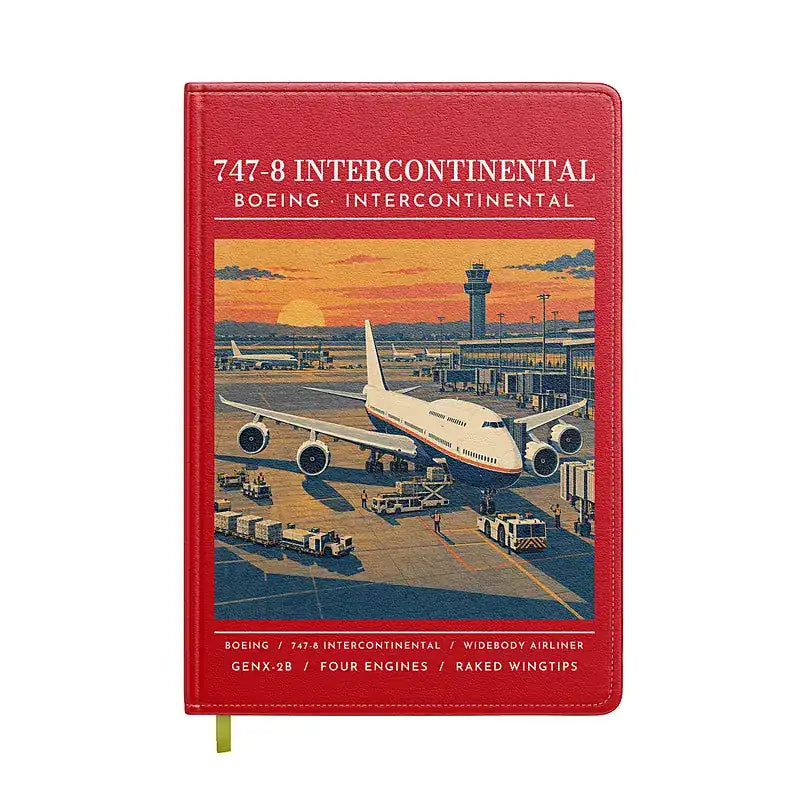 Boeing 747-8 Intercontinental - Poster - Notebook - Red