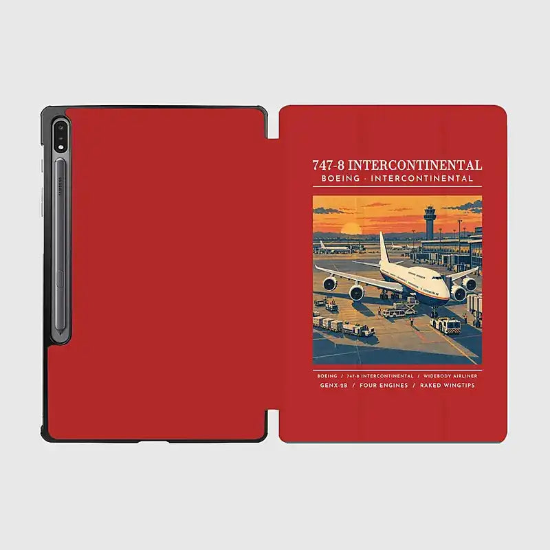 Boeing 747-8 Intercontinental - Poster - Samsung Tablet - Red