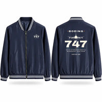 Thumbnail for Boeing 747-8 Intercontinental Stylish Jackets - Baseball Collar - Heritage - Navy Blue