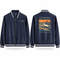 Thumbnail for Boeing 747-8 Intercontinental Stylish Jackets - Baseball Collar - Poster - Navy Blue