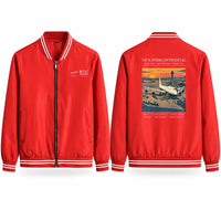 Thumbnail for Boeing 747-8 Intercontinental Stylish Jackets - Baseball Collar - Poster - Red