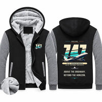 Thumbnail for Boeing 747-8 Intercontinental Zipped Sweatshirts - Original - Black & Gray
