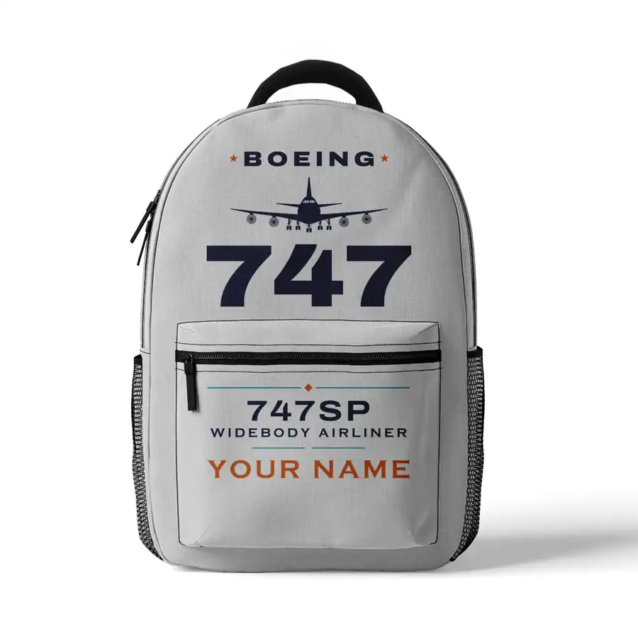 Boeing 747SP - 3D Backpack - Heritage + Name - White