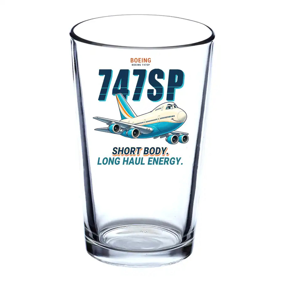 Boeing 747SP - Cartoon - Beer & Water Glass