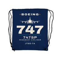 Thumbnail for Boeing 747SP - Drawstring Bag - Heritage - Dark Blue