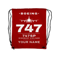 Thumbnail for Boeing 747SP - Drawstring Bag - Heritage + Name - Red