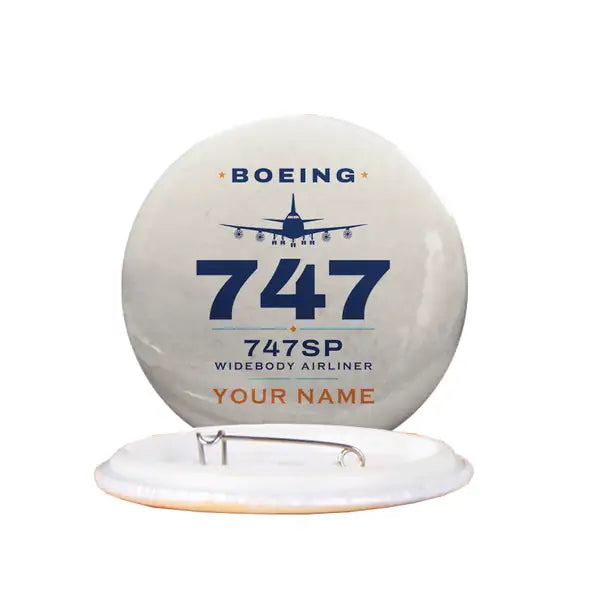 Boeing 747SP - Heritage + Name - Pin - Beige