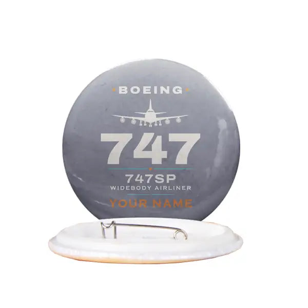 Boeing 747SP - Heritage + Name - Pin - Gray