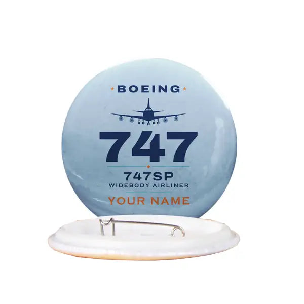 Boeing 747SP - Heritage + Name - Pin - Light Blue