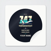 Thumbnail for Boeing 747SP - Original + Name - Circle Sticker - Peel