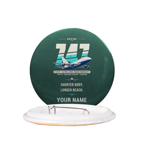 Boeing 747SP - Original + Name - Pin - Dark Green