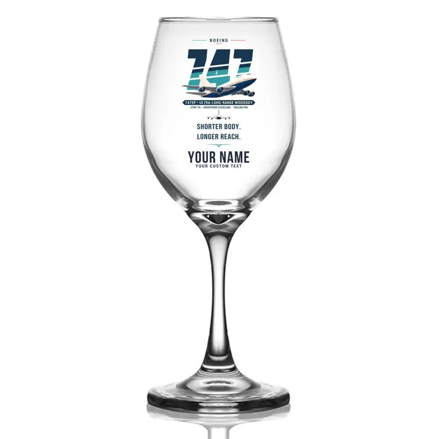 Boeing 747SP - Original + Name - Wine Glass