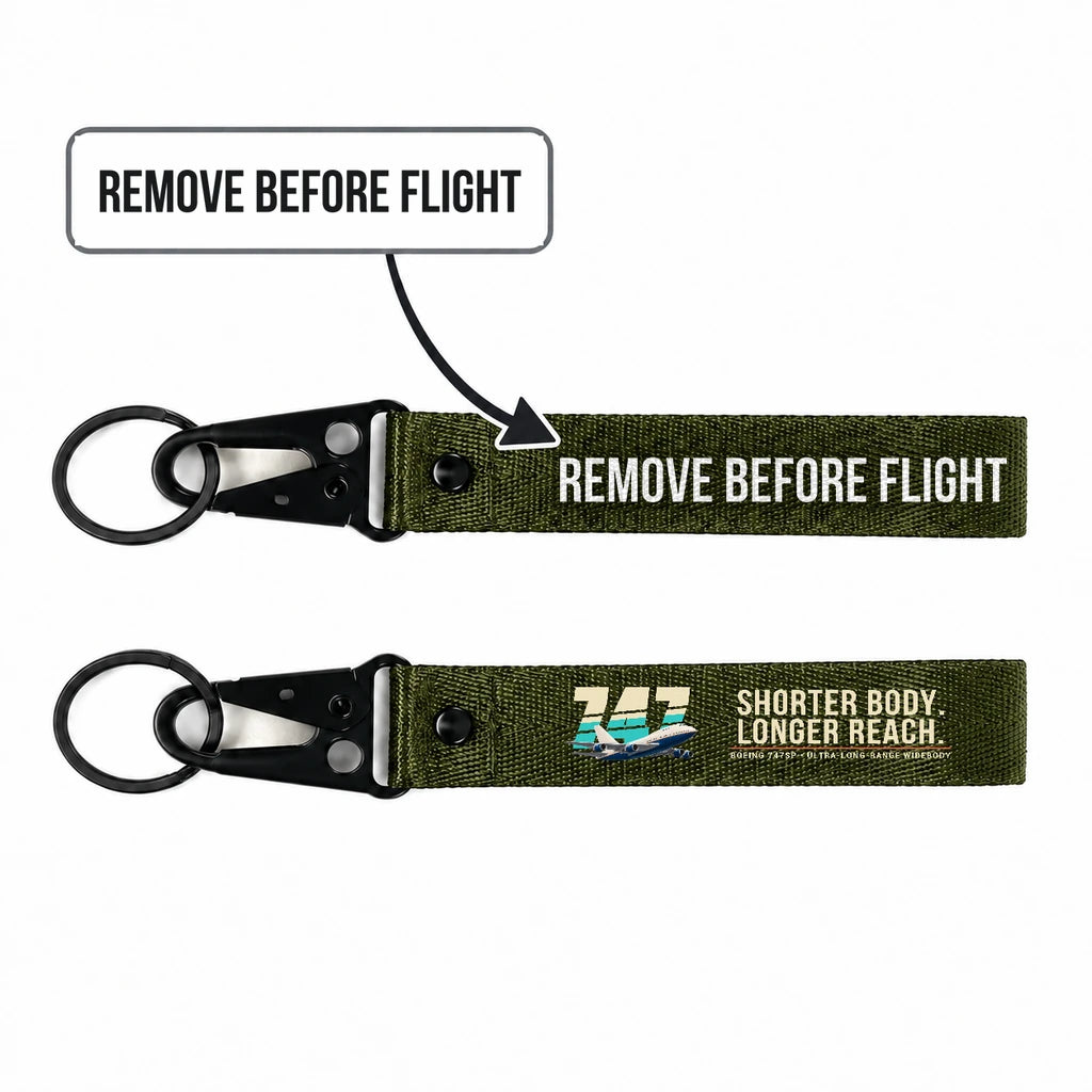 Boeing 747SP Hawk-Shaped Key Chains - Dark Green - Original - Remove Before Flight