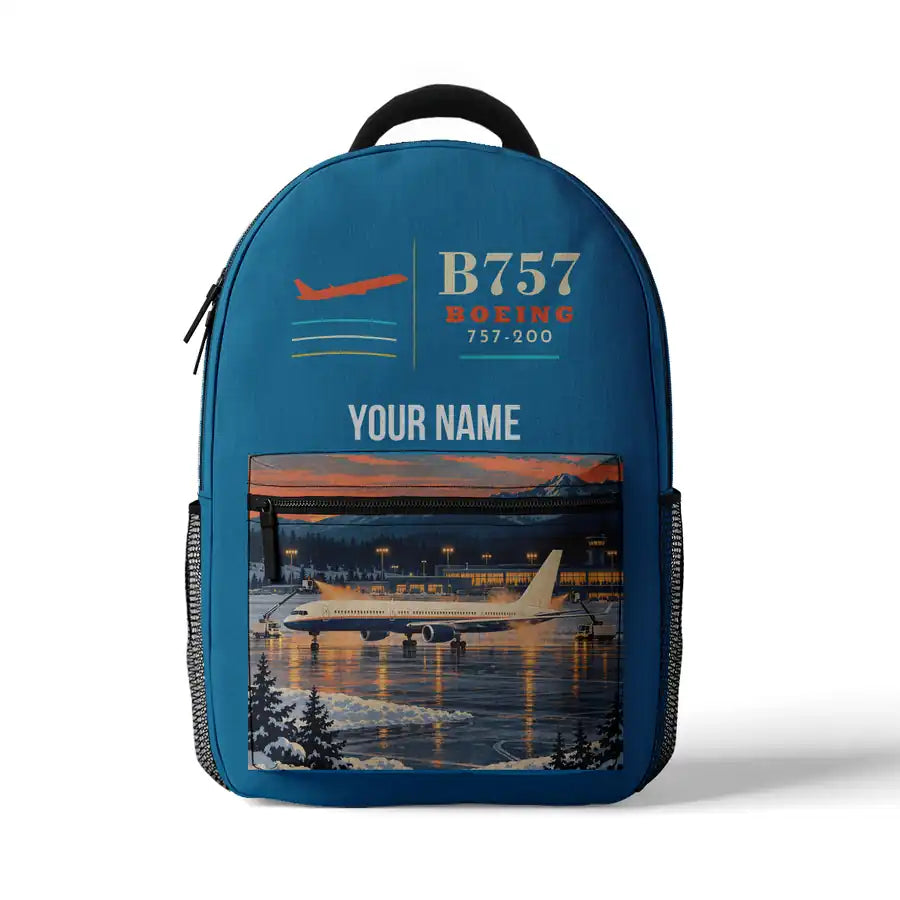 Boeing 757-200 - 3D Backpack - Light Blue + Name