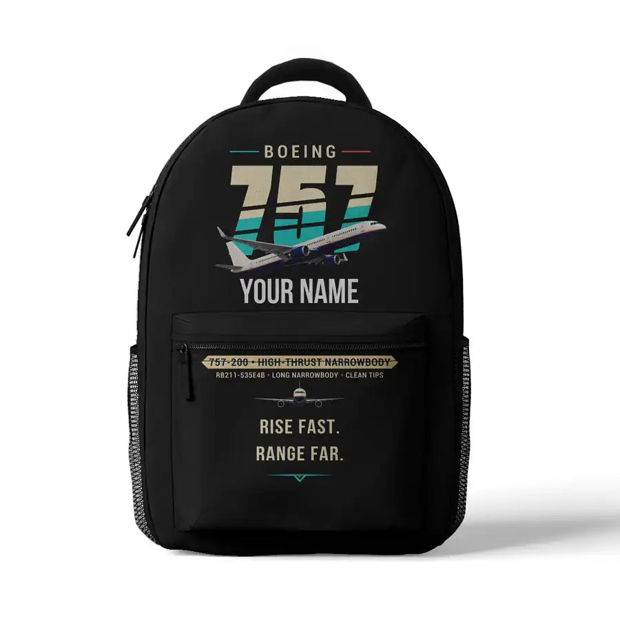 Boeing 757-200 - 3D Backpack - Original + Name - Black