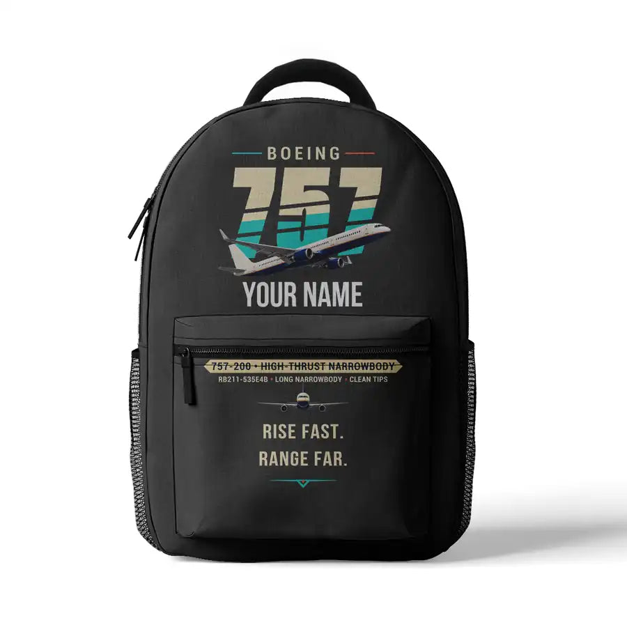 Boeing 757-200 - 3D Backpack - Original + Name - Gray