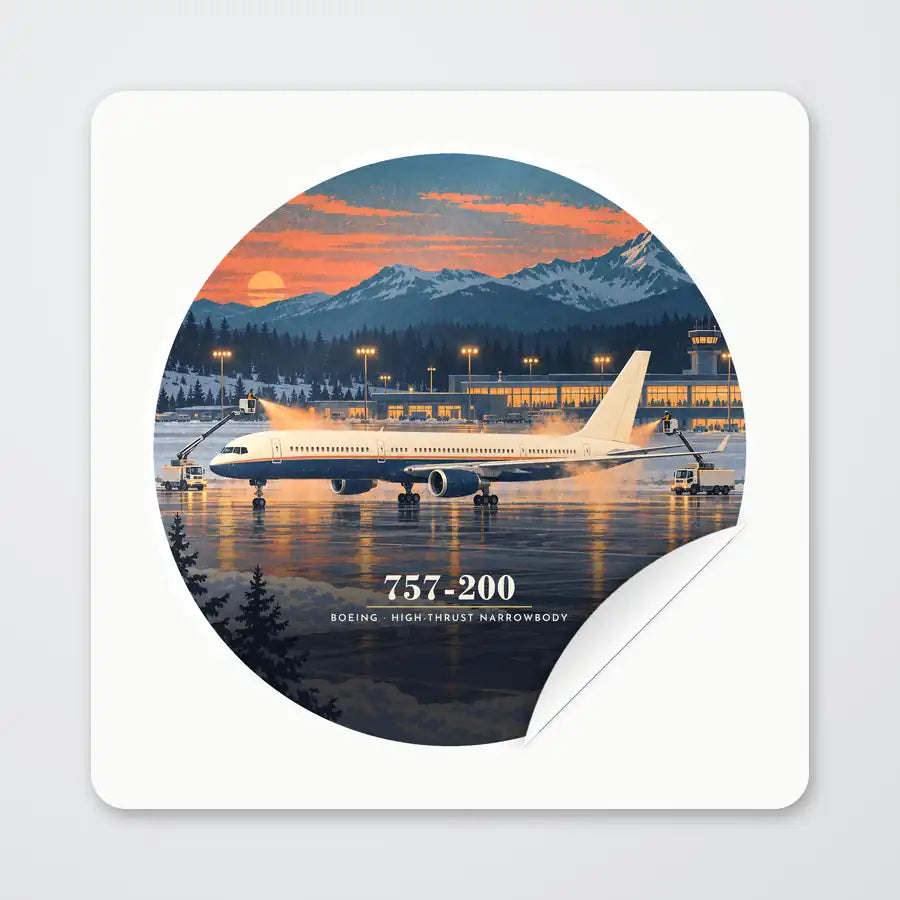 Boeing 757-200 - 3D - Circle Sticker - Peel