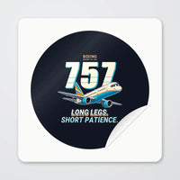 Thumbnail for Boeing 757-200 - Cartoon - Circle Sticker - Peel