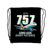 Thumbnail for Boeing 757-200 - Drawstring Bag - Cartoon - Black