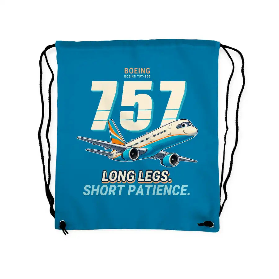 Boeing 757-200 - Drawstring Bag - Cartoon - Light Blue
