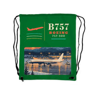 Thumbnail for Boeing 757-200 - Drawstring Bag - Classic - Green