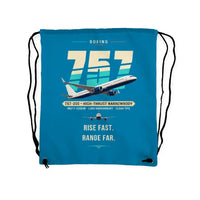 Thumbnail for Boeing 757-200 - Drawstring Bag - Original - Light Blue