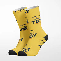 Thumbnail for Boeing 757-200 - Heritage + Name - Socks - Yellow